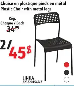 Sushi Shop Plastic Chair with metal legs LINDA offer