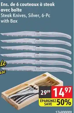 Sushi Shop Steak Knives, Silver, 6-Pc with Box offer