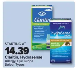 PharmaChoice Claritin, Hydrasense Allergy, Eye Drops offer