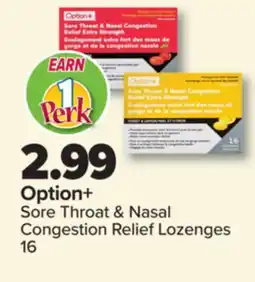 PharmaChoice Option+ Sore Throat & Nasal Congestion Relief Lozenges offer
