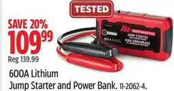 Canadian Tire 600A Lithium Jump Starter and Power Bank offer