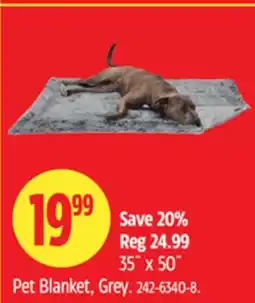 Canadian Tire Max & Marlow 35˝ x 50˝ Pet Blanket, Grey offer
