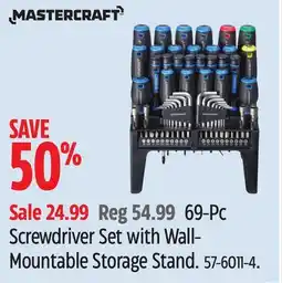 Canadian Tire Screwdriver Set with Wall- Mountable Storage Stand offer