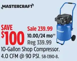 Canadian Tire Mastercraft 10-Gallon Shop Compressor offer