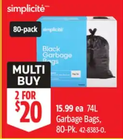 Canadian Tire Garbage Bags 80-Pk offer