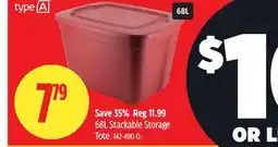 Canadian Tire Type A 68L Stackable Storage Tote offer