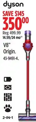 Canadian Tire Dyson V8 Origin Cordless Stick Vacuum, Red offer