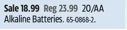 Canadian Tire 20/AA Alkaline Batteries offer