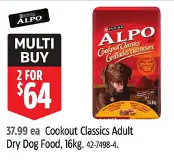 Canadian Tire Cookout Classics Adult Dry Dog Food offer