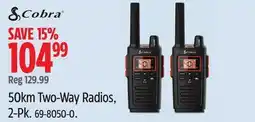 Canadian Tire 50km Two-Way Radios, 2-Pk offer