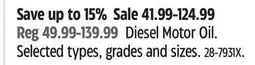 Canadian Tire Shell Diesel Motor Oil offer