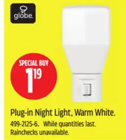 Canadian Tire Plug-in Night Light, Warm White offer