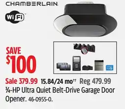 Canadian Tire 3⁄4-HP Ultra Quiet Belt-Drive Garage Door Opener offer