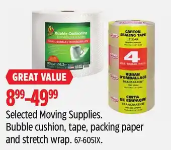 Canadian Tire Selected Moving Supplies offer