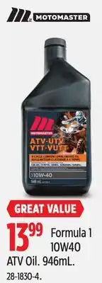 Canadian Tire ATV Oil Motomaster offer