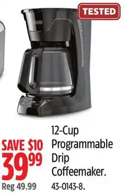 Canadian Tire 12-Cup Programmable Drip Coffeemaker offer
