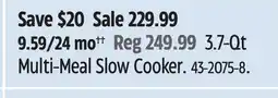 Canadian Tire Crockpot 3.7-Qt Multi-Meal Slow Cooker offer