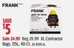 Canadian Tire Franks XL Contractor Bags, 135L, 40-Ct offer