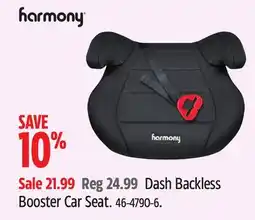 Canadian Tire harmony Dash Backless Booster Car Seat offer