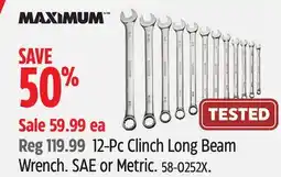Canadian Tire 12-Pc Clinch Long Beam Wrench offer