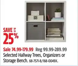Canadian Tire Selected Hallway Trees, Organizers or Storage Bench offer