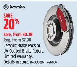 Canadian Tire Ceramic Brake Pads or UV-Coated Brake Rotors offer