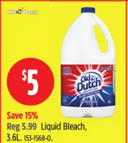 Canadian Tire Old Dutch Liquid Bleach, 3.6L offer