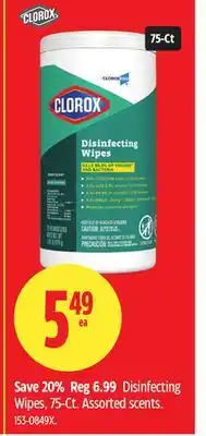 Canadian Tire Clorox Disinfecting Wipes offer