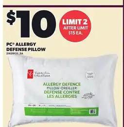 Loblaws PC ALLERGY DEFENSE PILLOW offer