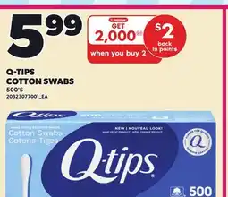 Loblaws Q-TIPS COTTON SWABS, 500'S offer