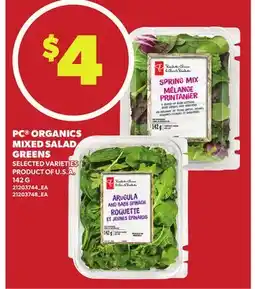 Loblaws PC ORGANICS MIXED SALAD GREENS offer