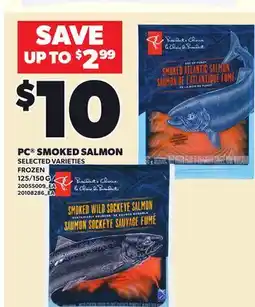 Loblaws PC SMOKED SALMON, 125/150 G offer