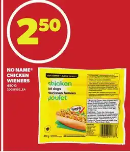 Loblaws NO NAME CHICKEN WIENERS offer