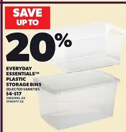 Loblaws EVERYDAY ESSENTIALS PLASTIC STORAGE BINS offer