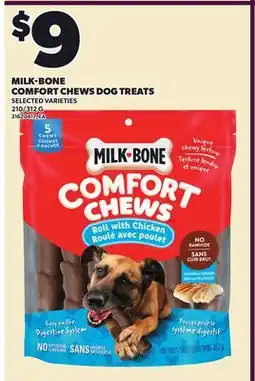 Loblaws MILK-BONE COMFORT CHEWS DOG TREATS, 210/312 G offer