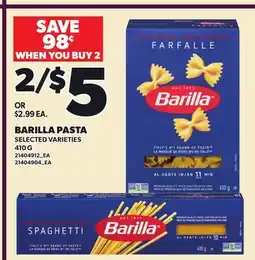 Loblaws BARILLA PASTA offer