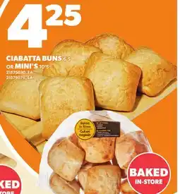 Loblaws CIABATTA BUNS, 6'S OR MINI'S 10'S offer