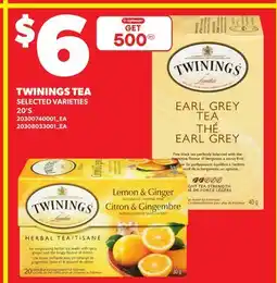 Loblaws TWININGS TEA, 20'S offer
