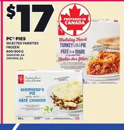 Loblaws PC PIES, 800/900 G offer