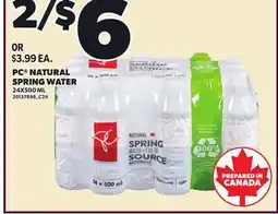 Loblaws PC NATURAL SPRING WATER offer