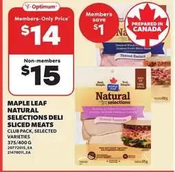 Loblaws MAPLE LEAF NATURAL SELECTIONS DELI SLICED MEATS offer