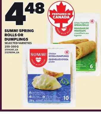 Loblaws SUMM! SPRING ROLLS OR DUMPLINGS offer