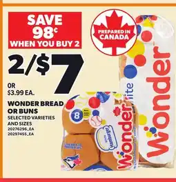 Loblaws WONDER BREAD OR BUNS offer