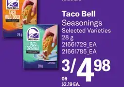 Loblaws TACO BELL SEASONINGS offer