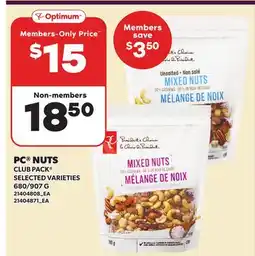 Loblaws PC NUTS CLUB PACK , 680/907 G offer