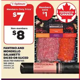 Loblaws FANTINO AND MONDELLO SALAMETTI DICED OR SLICED offer