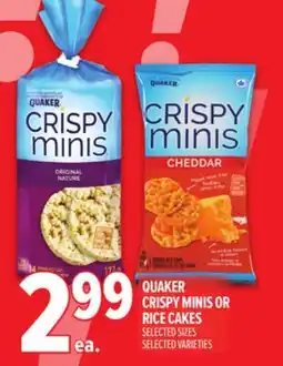 Metro QUAKER CRISPY MINIS OR RICE CAKES offer
