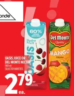 Metro OASIS JUICE OR DEL MONTE NECTAR offer