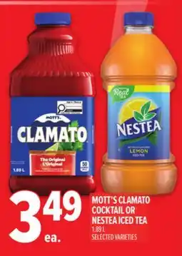 Metro MOTT'S CLAMATO COCKTAIL OR NESTEA ICED TEA offer