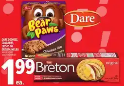 Metro DARE COOKIES, CRACKERS, CRISPS OR GRISSOL MELBA offer